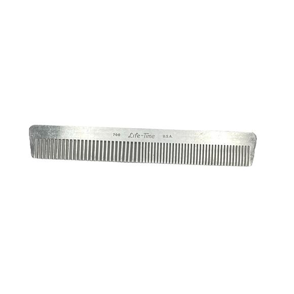 Vintage Life-Time 700 Metal Comb Aluminum Fine & Wide Teeth USA Made - Picture 1 of 3
